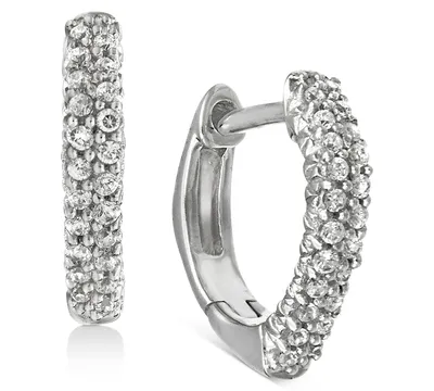 Diamond Square Hoop Earrings (1/6 ct. t.w.) in 10k White Gold