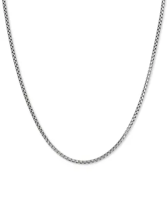 Rounded Box Link 18" Chain Necklace Sterling Silver or 18k Gold-Plated Over