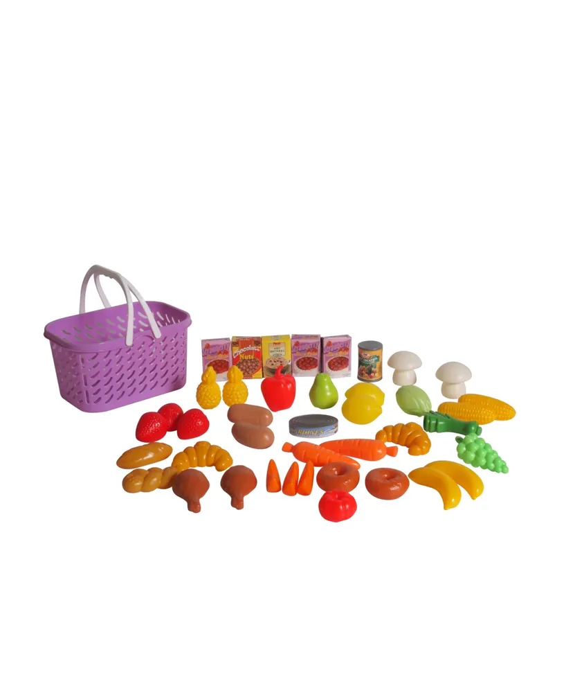 Dream Collection Pretend Play Food Basket - 40 Pieces