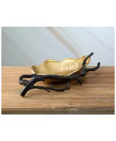 Classic Touch Gold Leaf Candy Dish