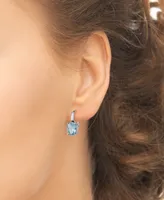 Blue Topaz Oval Leverback Earrings (6-3/8 ct. t.w.) in Sterling Silver