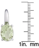 Green Quartz Oval Leverback Earrings (4-3/4 ct. t.w.) in Sterling Silver