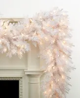 Kurt Adler 9' Pre-Lit Crystal White Garland