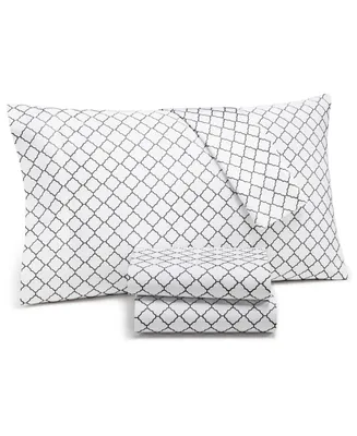 Closeout! Charter Club Damask Designs Arabesque Geo 550 Thread Count Supima Cotton 4-Pc. Sheet Set, Full, Created for Macy's