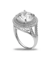 Cubic Zirconia Double Pave Row Ring (7-1/2 ct. t.w.) Sterling Silver