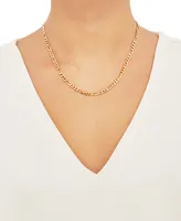 Figaro Link Chain 18" Necklace (4-1/3mm) in 18k Gold-Plated Sterling Silver