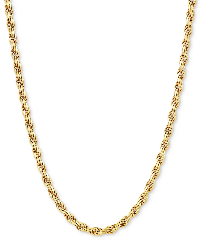 Rope Link 22" Chain Necklace in 18k Gold-Plated Sterling Silver