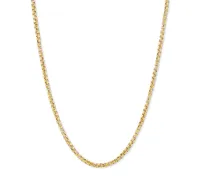 Rounded Box Link 18" Chain Necklace Sterling Silver or 18k Gold-Plated Over