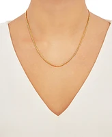 Rounded Box Link 18" Chain Necklace Sterling Silver or 18k Gold-Plated Over