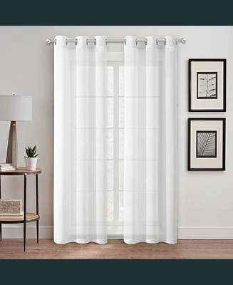 Dainty Home Au Natural 76" x 84" Linen Textured Light Filtering Curtain Set