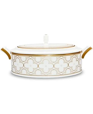 Noritake Trefolio Gold Covered Vegetable Bowl, 67 Oz.