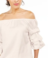 Msk Off-The-Shoulder Puff Sleeve Top