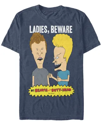 Fifth Sun Men's Beavis and Butthead Ladies Beware Short Sleeve T- shirt