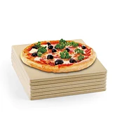 Cook N Home 7.5-Inch Rectangular Heavy Duty Cordierite Pizza Grilling Stone Set