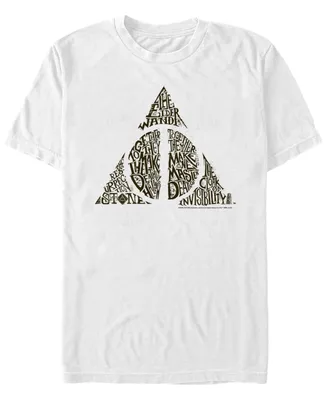 Fifth Sun Harry Potter Men's Deathly Hallows Text Symbol Short Sleeve T-Shirt