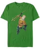 Fifth Sun Dc Men's Aquaman Trident Action Pose Short Sleeve T-Shirt