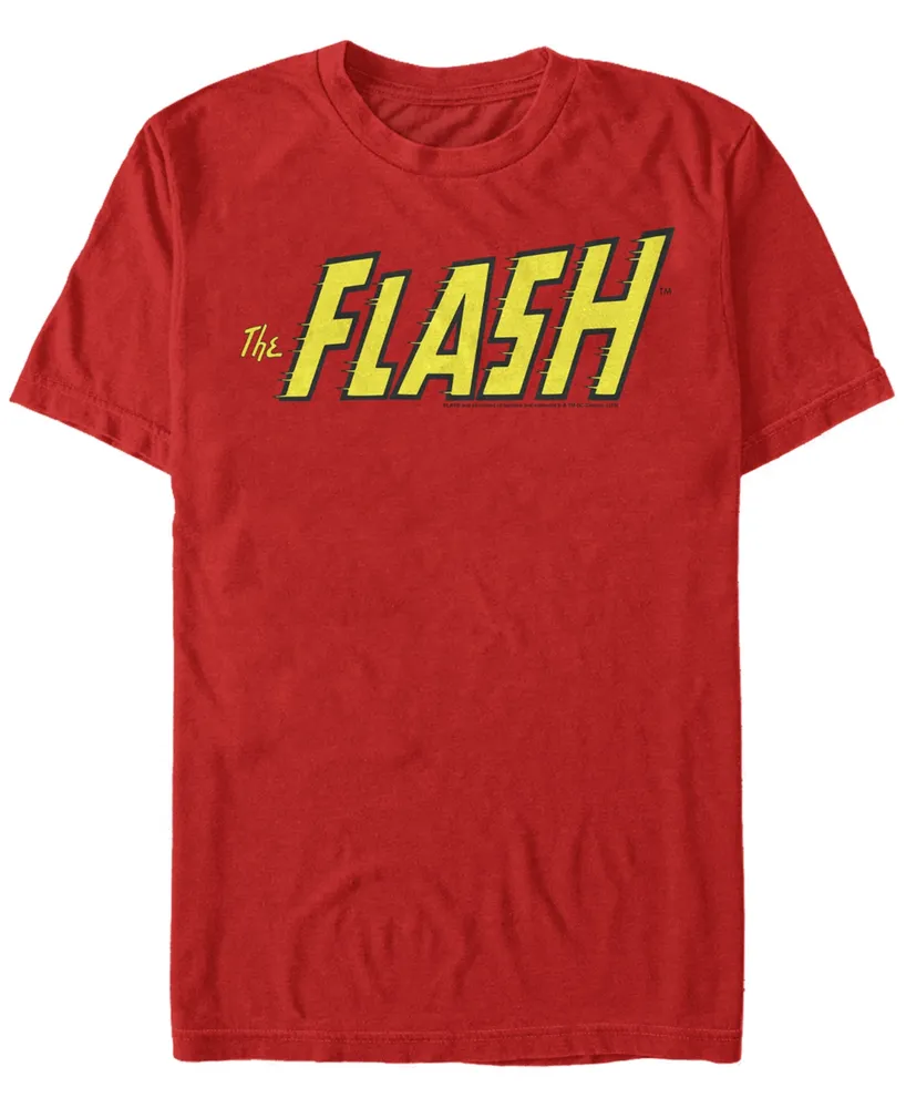 Fifth Sun Dc Men's The Flash Text Logo Short Sleeve T-Shirt