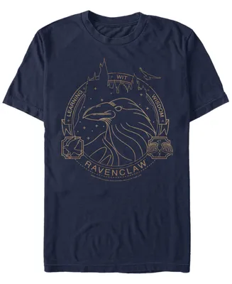 Fifth Sun Harry Potter Men's Ravenclaw Learning Wit Wisdom Line Art Short Sleeve T-Shirt