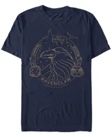 Fifth Sun Harry Potter Men's Ravenclaw Learning Wit Wisdom Line Art Short Sleeve T-Shirt