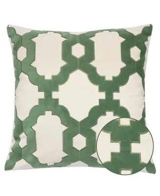 Homey Cozy Gabriella Olive Cotton Square Decorative Throw Pillow