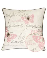 Homey Cozy Rose Embroidery Square Decorative Throw Pillow