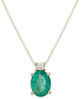 Sapphire (1-1/2 ct. t.w.) and Diamond Accent Oval Pendant Necklace 14k Yellow Gold (Also Available Ruby Emerald)