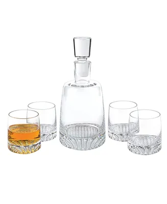 Badash Crystal Park Avenue European Mouth Blown Crystal Park Avenue 5 Pieces Whiskey Set