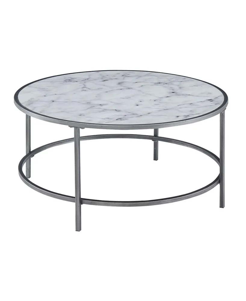 Convenience Concepts Gold Coast Faux Marble Round Coffee Table