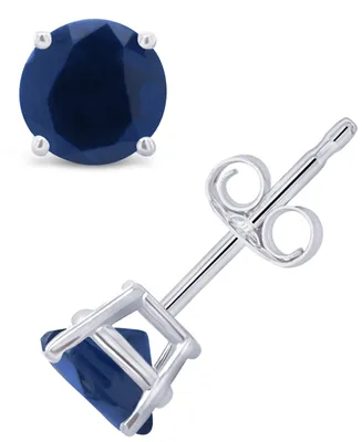 Sapphire (1-1/5 ct. t.w.) Stud Earrings 14K White Gold. Also Available Yellow Gold