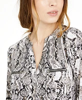 I.n.c. International Concepts Women's Print Zip-Pocket Top