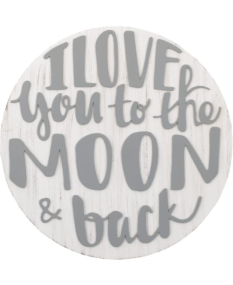 NoJo "I Love You to the Moon and Back" Wood Nursery Wall Decor