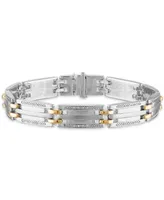 Men's 1/5 Carat Diamond 8 1/2" Bracelet in 10k gold and Sterling Silver