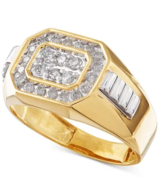 Men's Diamond Rectangle Ring in 14k Gold (1/2 ct. t.w.)