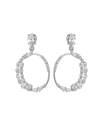 A&M Silver-Tone Cluster Round Hoop Earrings - Silver