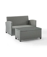 Crosley Bradenton 2 Piece Outdoor Wicker Chat Set