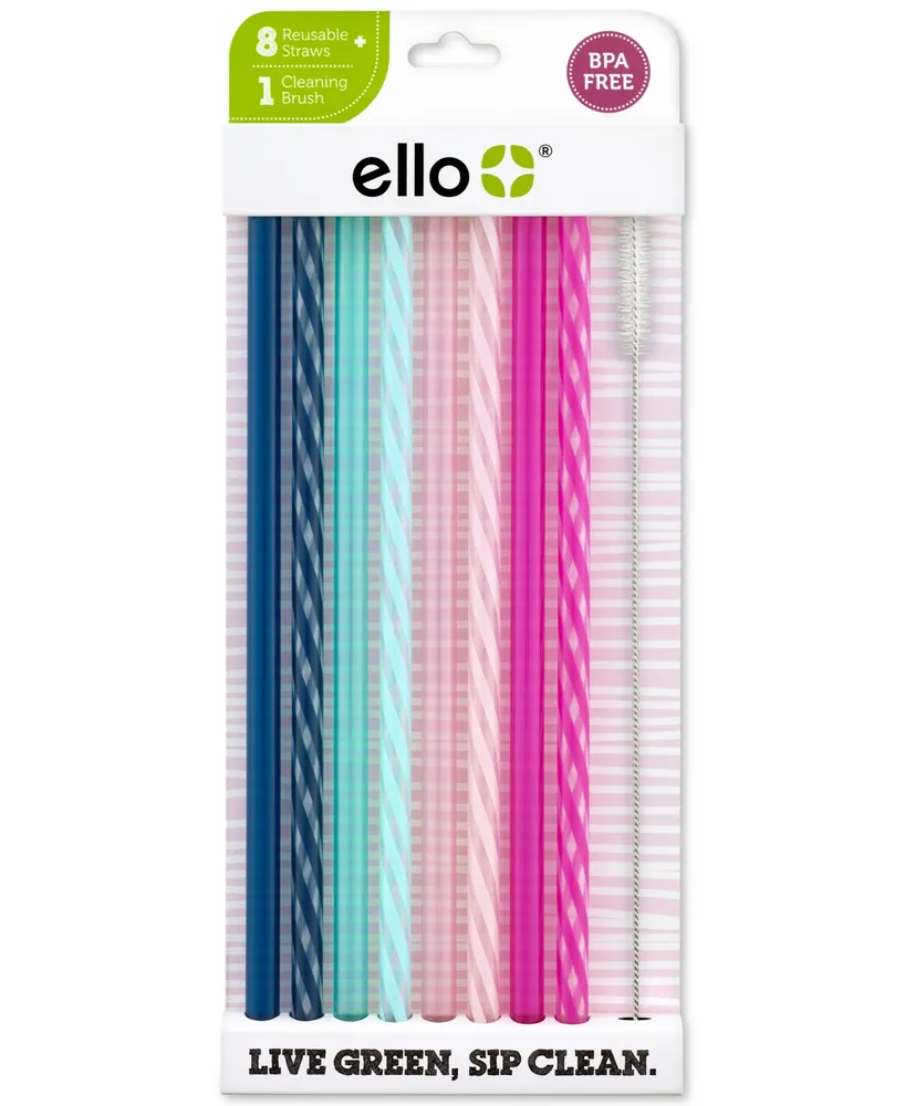 Ello Devon 18oz Glass Tumbler with Straw