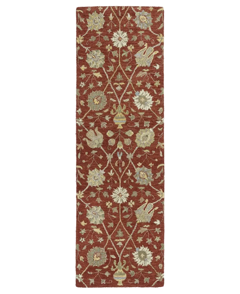 Kaleen Helena 3202-25 Red 2'6" x 12' Runner Rug