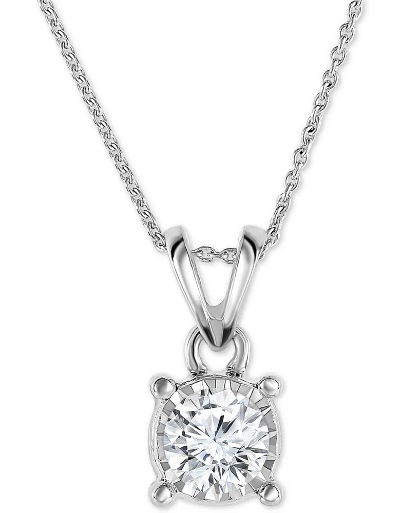 TruMiracle Diamond 18" Pendant Necklace (1/2 ct. t.w.) 14k White, Yellow, or Rose Gold