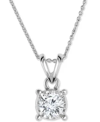 TruMiracle Diamond 18" Pendant Necklace (1/2 ct. t.w.) 14k White, Yellow, or Rose Gold