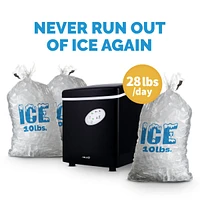 Newair Countertop Bullet Ice Maker, 28 lbs. of Ice a Day, 3 Ice Sizes, Bpa-Free Parts