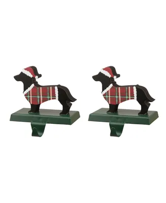 Glitzhome Dachhound Stocking Holder 2 Piece