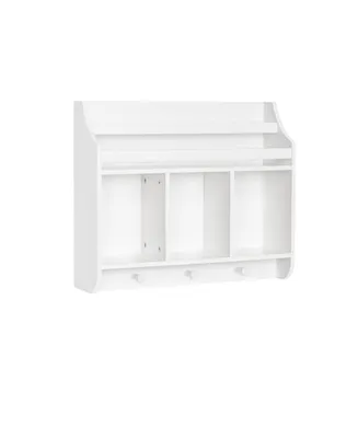 RiverRidge Home Book Nook Collection Kids Wall Shelf with Cubbies and Bookrack