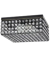 Elegant Designs Elipse Crystal 2 Light Square Ceiling Flush Mount