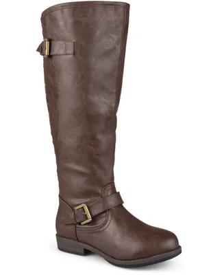 Journee Collection Women's Spokane Extra Wide Calf Knee High Riding Boots