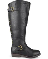 Journee Collection Women's Extra Wide Calf Spokane Studded Boot