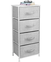 Sorbus 4 Drawers Chest Nightstand - Storage for Closet, Home, College Dorm Features Steel Frame, Wood Top