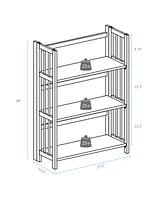 Yu Shan 3-Shelf Folding Stackable 27.5" Wide Bookcase