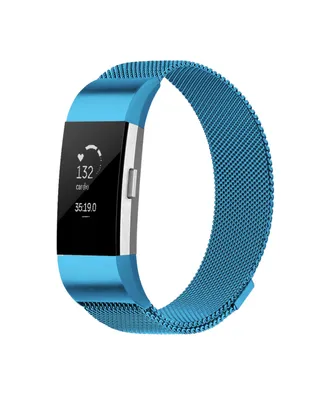 Posh Tech Unisex Fitbit Charge 2 Blue Stainless Steel Watch Replacement Band