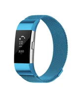 Posh Tech Unisex Fitbit Charge 2 Blue Stainless Steel Watch Replacement Band