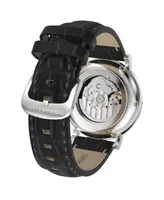 Grayton Men's Classic Collection Black Crocodile-Embossed Leather Strap Watch 44mm